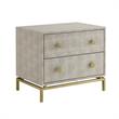 Posh Living Taleah Faux Shagreen Side Table Cream White/Gold