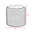 Posh Living Brayton Cotton Yarn 3-in-1 Pouf/Ottoman/End Table Black