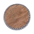 Posh Living Brayton Cotton Yarn 3-in-1 Pouf/Ottoman/End Table Light Grey