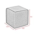 Posh Living Desean Cotton Yarn 3-in-1 Pouf/Ottoman/End Table Light Grey