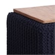 Posh Living Desean Cotton Yarn 3-in-1 Pouf/Ottoman/End Table Navy