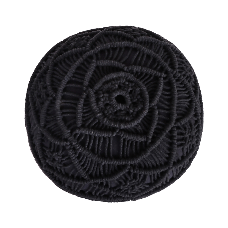 Posh Living Jakhi Cotton Yarn Pouf Black