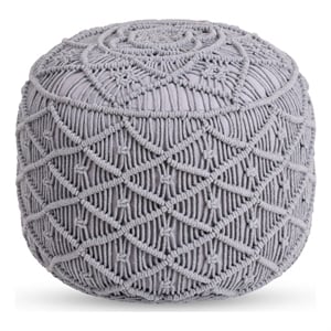 Posh Living Jakhi Cotton Yarn Pouf Light Grey