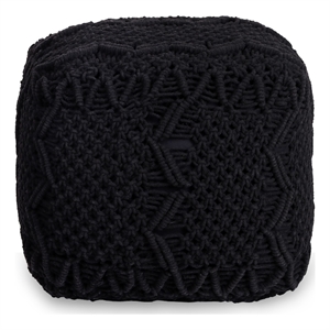 Posh Living Kysen Cotton Yarn Pouf Black