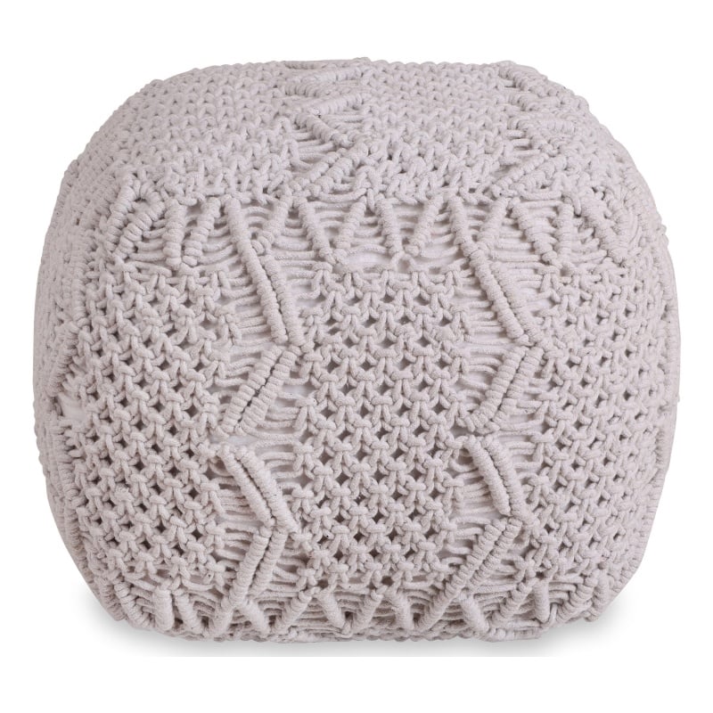Posh Living Kysen Cotton Yarn Pouf White