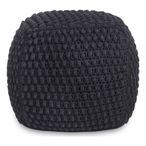 Posh Living Luc Cotton Yarn Pouf Black