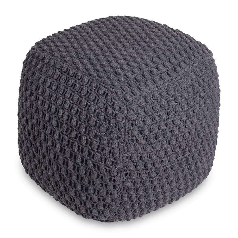 Posh Living Luc Cotton Yarn Pouf Dark Grey