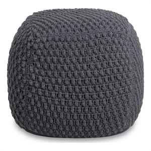 Posh Living Luc Cotton Yarn Pouf Dark Grey