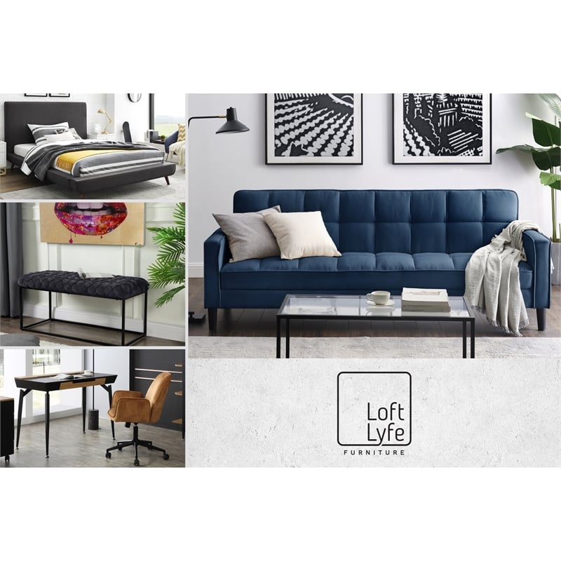 Posh Living Luc Cotton Yarn Pouf Navy