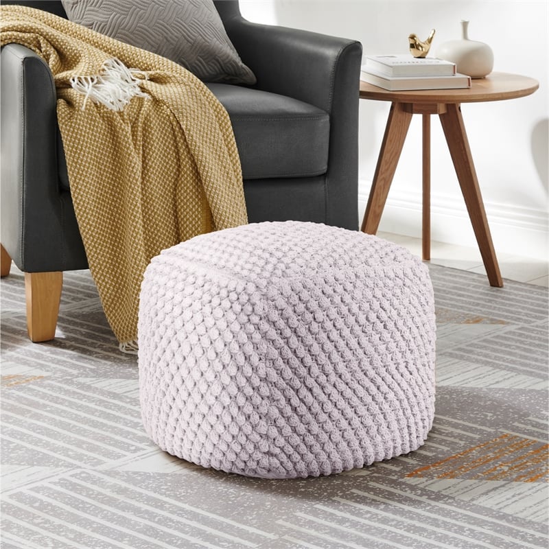 Posh Living Luc Cotton Yarn Pouf White