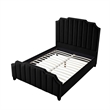 Posh Living Raylon Velvet Platform Bed Queen Size Black