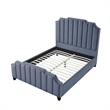 Posh Living Raylon Velvet Platform Bed Queen Size Sky Blue