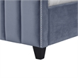 Posh Living Raylon Velvet Platform Bed Queen Size Sky Blue