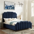 Posh Living Raylon Velvet Platform Bed King Size Navy