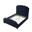 Posh Living Raylon Velvet Platform Bed Queen Size Navy