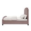 Posh Living Raylon Velvet Platform Bed Queen Size Pink
