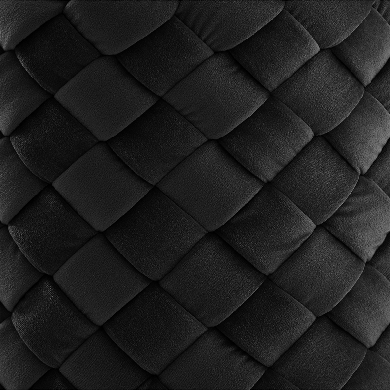 Ester Ottoman Black/Gold Velvet 14.6L x 14.6W x 17H Upholstered Woven Pattern