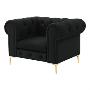 renesmee club chair leather pu button tufted rolled arms