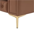Renesmee Club Chair Camel Leather PU Button Tufted Rolled Arms