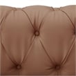 Renesmee Sofa Camel Leather PU Button Tufted 3 Seat Rolled Arms