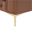 Renesmee Sofa Camel Leather PU Button Tufted 3 Seat Rolled Arms