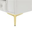 Renesmee Sofa White Leather PU Button Tufted 3 Seat Rolled Arms