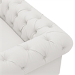 Renesmee Sofa White Leather PU Button Tufted 3 Seat Rolled Arms