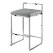 Amyah Bar Stool Grey/Chrome Leather PU  Geometric Frame Upholstered