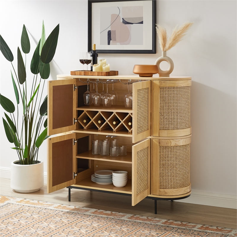 Posh Living Mohamad  Bar Cabinet/Buffet Oak