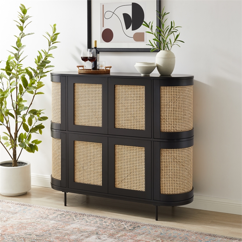 Posh Living Mohamad  Bar Cabinet/Buffet Black