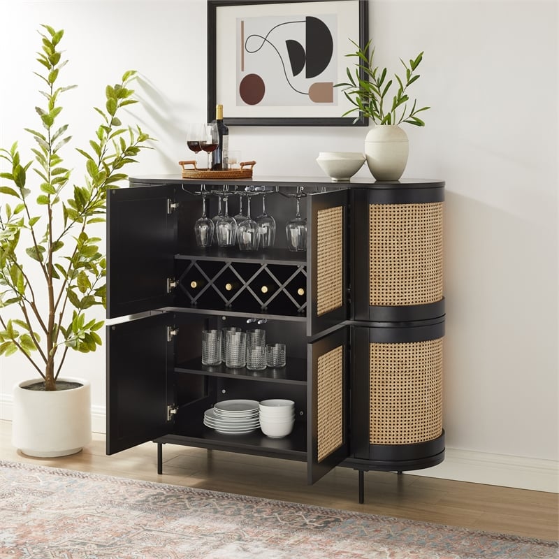 Posh Living Mohamad  Bar Cabinet/Buffet Black