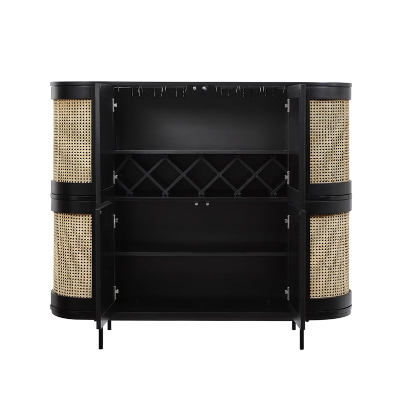 Posh Living Mohamad  Bar Cabinet/Buffet Black