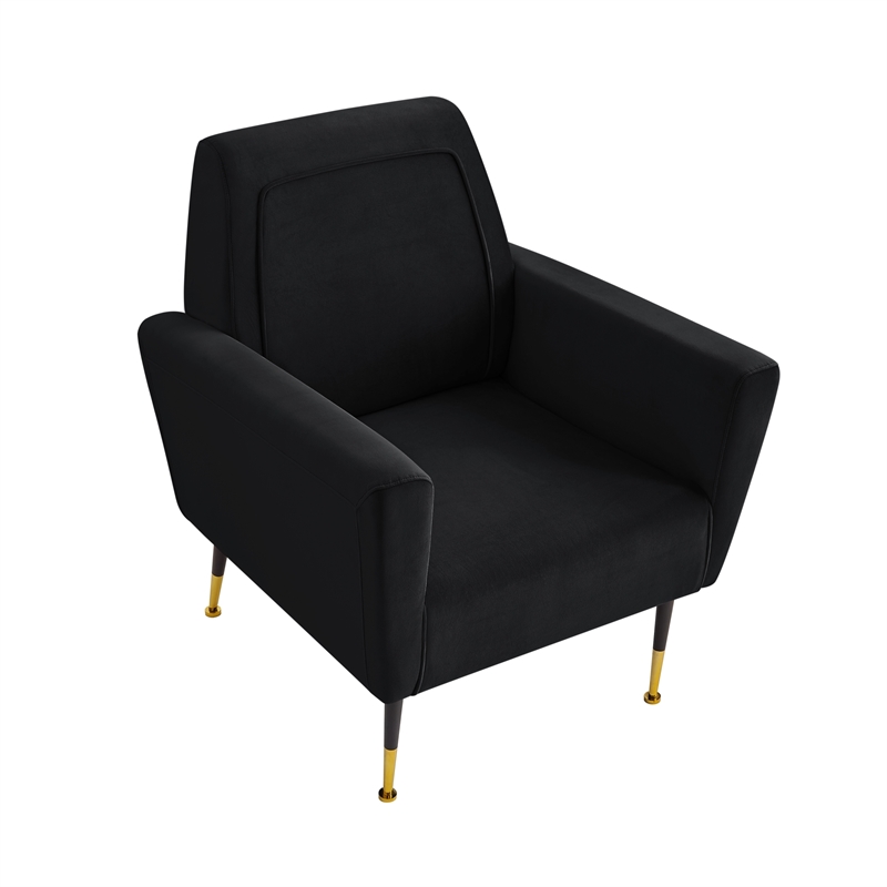 Posh Living Lex Velvet Accent Chair Black