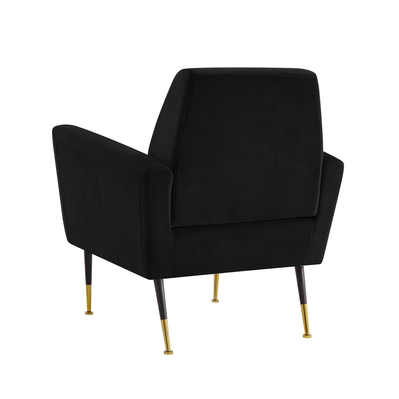 Posh Living Lex Velvet Accent Chair Black
