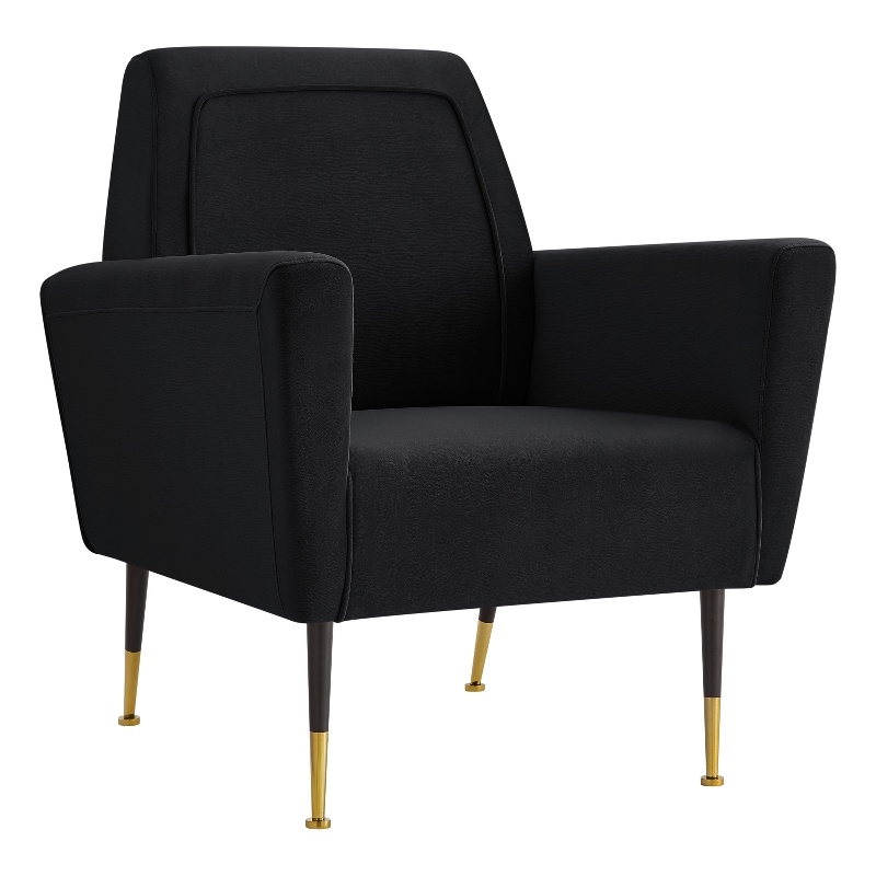 Posh Living Lex Velvet Accent Chair Black