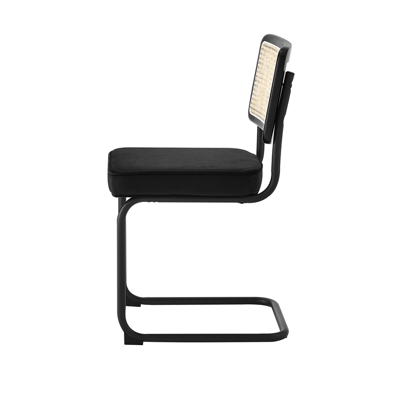 Posh Living Sherry Velvet Dining Chair Seat (Set of 2) Black