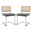 Posh Living Sherry Velvet Dining Chair Seat (Set of 2) Gray