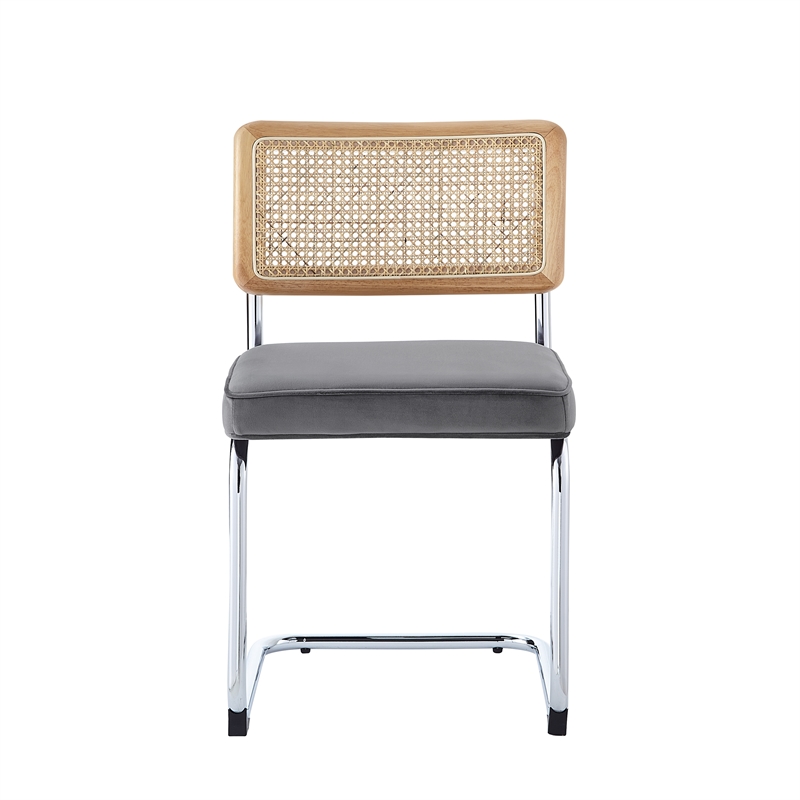 Posh Living Sherry Velvet Dining Chair Seat (Set of 2) Gray