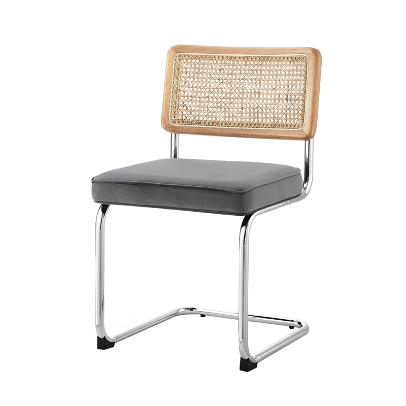 Posh Living Sherry Velvet Dining Chair Seat (Set of 2) Gray