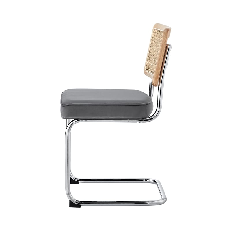 Posh Living Sherry Velvet Dining Chair Seat (Set of 2) Gray