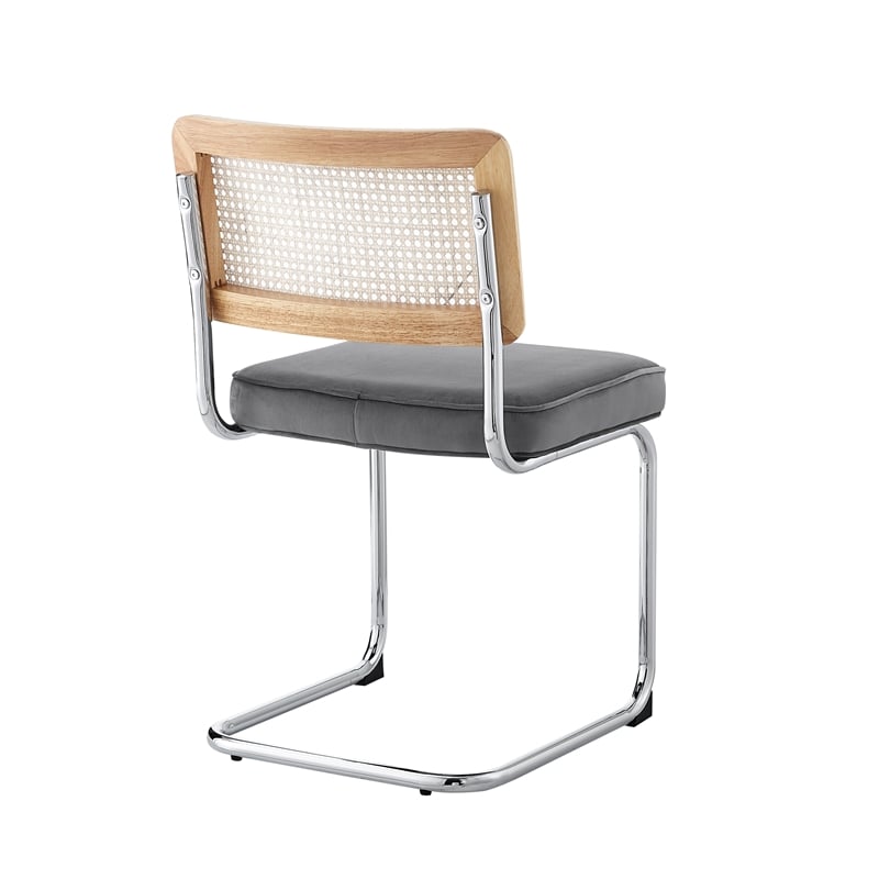 Posh Living Sherry Velvet Dining Chair Seat (Set of 2) Gray