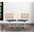 Posh Living Sherry Velvet Dining Chair Seat (Set of 2) Gray