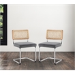 Posh Living Sherry Velvet Dining Chair Seat (Set of 2) Gray