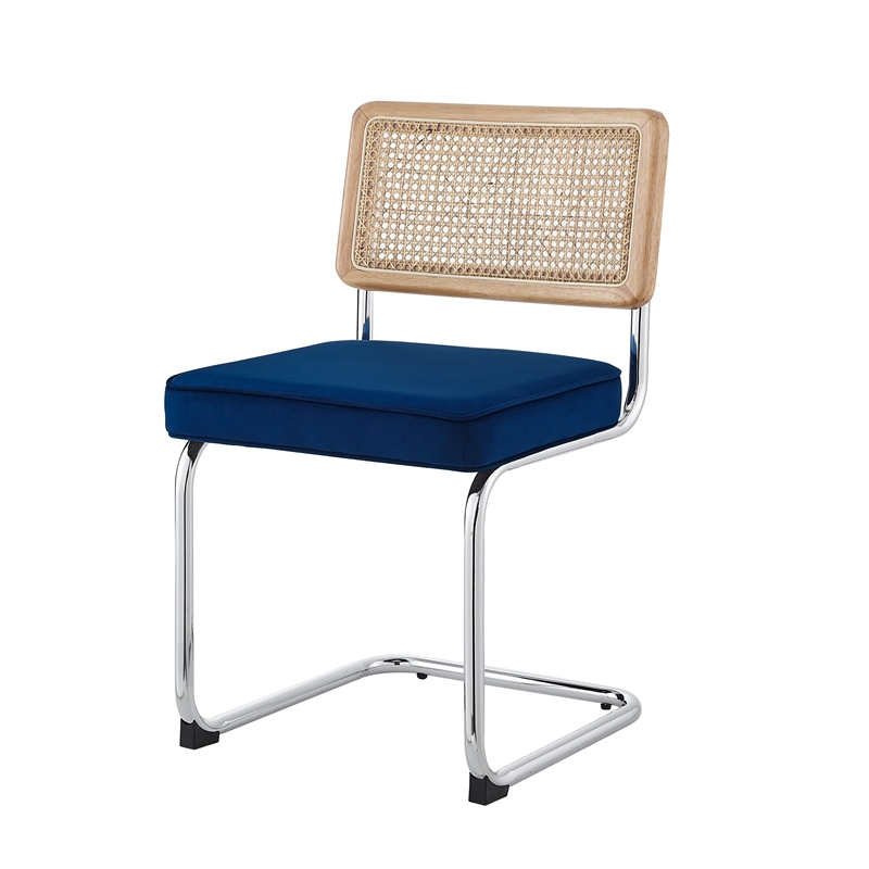 Posh Living Sherry Velvet Dining Chair Seat (Set of 2) Navy