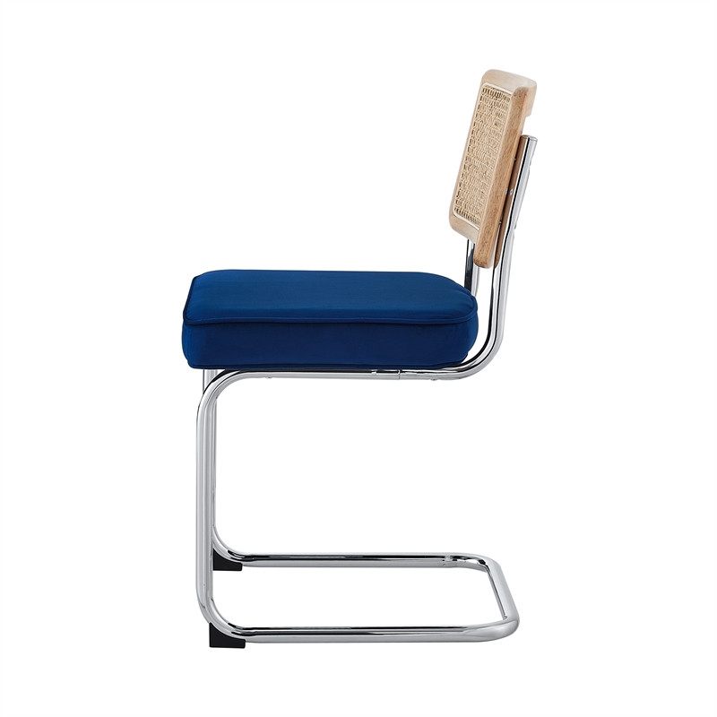 Posh Living Sherry Velvet Dining Chair Seat (Set of 2) Navy