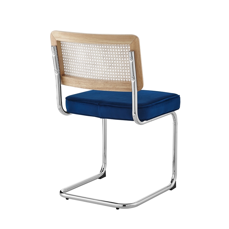 Posh Living Sherry Velvet Dining Chair Seat (Set of 2) Navy