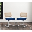 Posh Living Sherry Velvet Dining Chair Seat (Set of 2) Navy