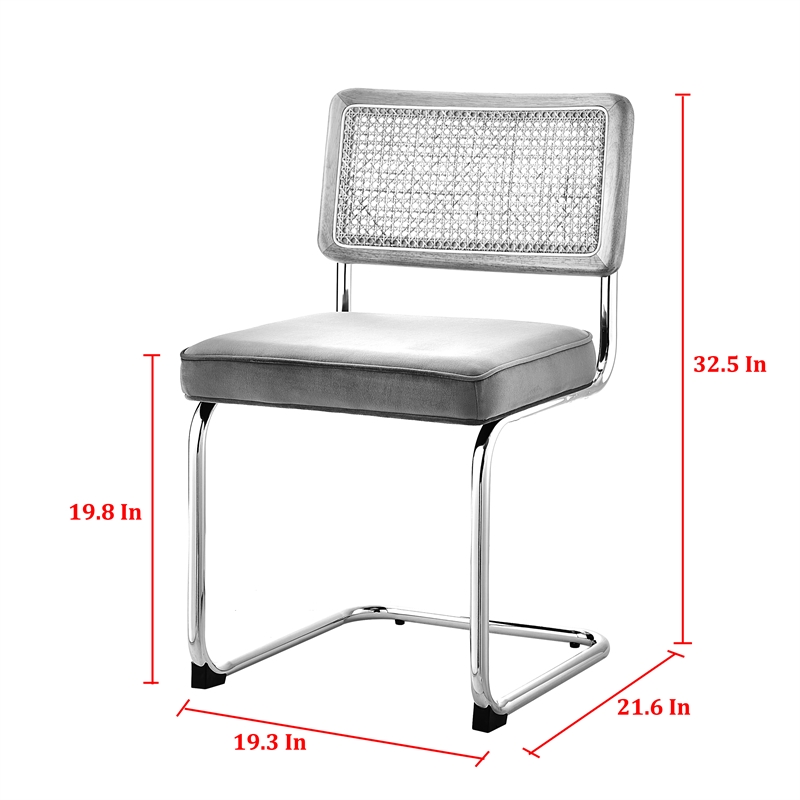 Posh Living Sherry Velvet Dining Chair Seat (Set of 2) Navy