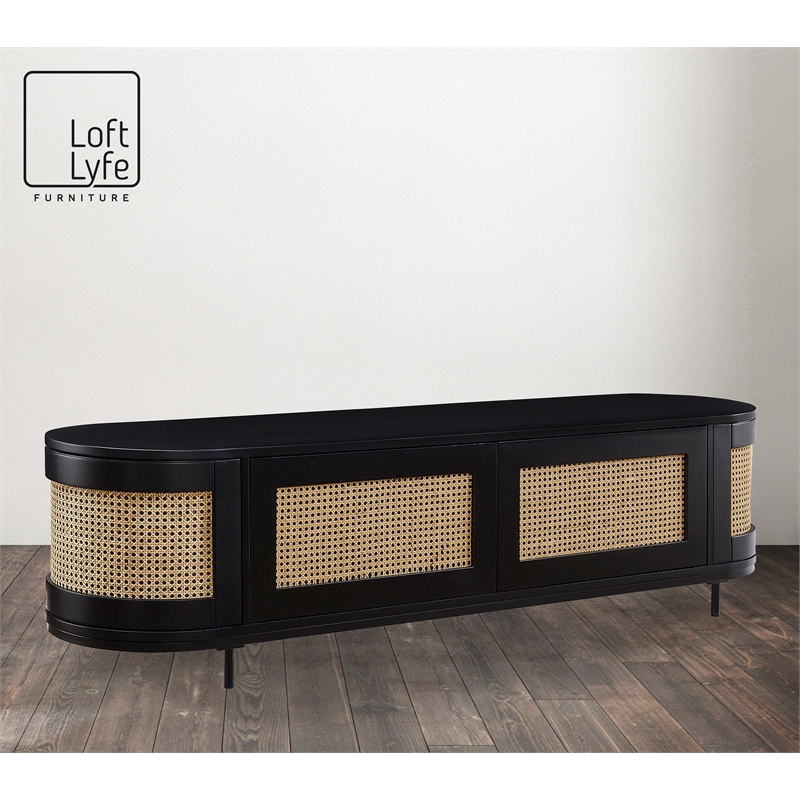 Posh Living Mohamad  Console/Cabinet/TV Stand Black
