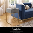 Posh Living Omer Faux Shagreen End Table Gray/Gold